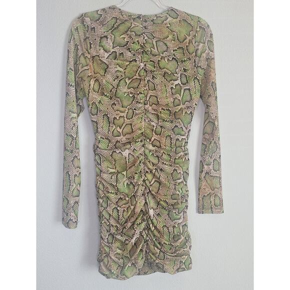 Dundas x Revolve Natasha Mini Dress Medium Snake Print Cut-Out Mesh Lined - Picture 12 of 16